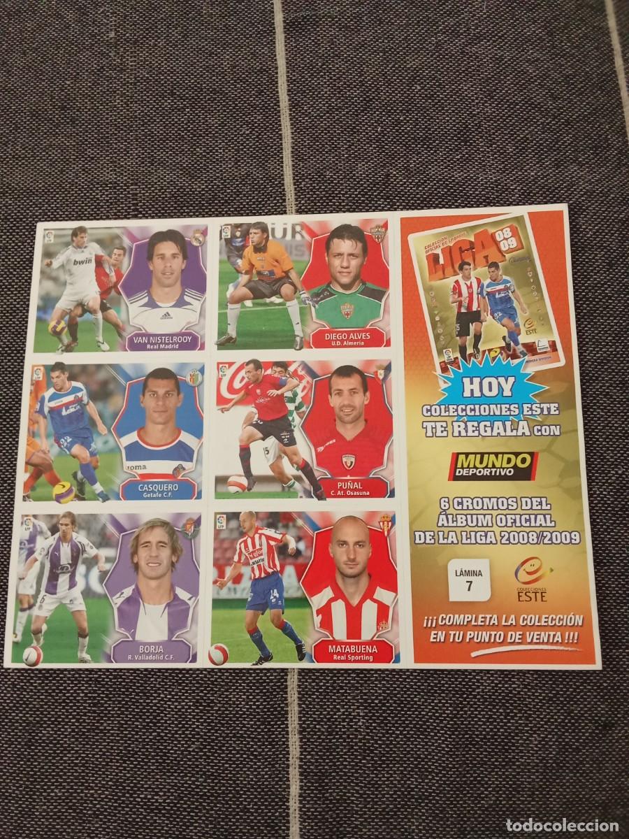 Cromos de F&uacute;tbol: Lamina 7 el mundo deportivo liga este 08-09