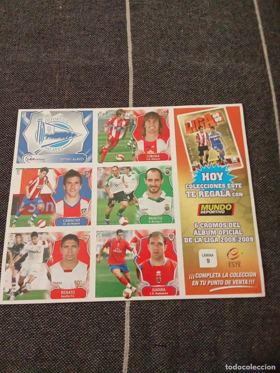 Cromos de F&uacute;tbol: Lamina 9 el mundo deportivo liga este 08-09