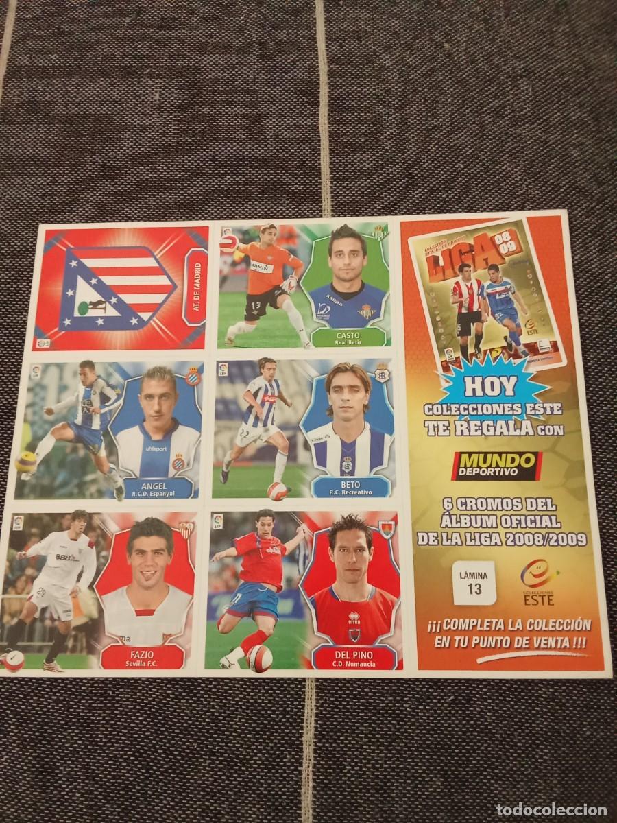 Cromos de F&uacute;tbol: Lamina 13 el mundo deportivo liga este 08-09