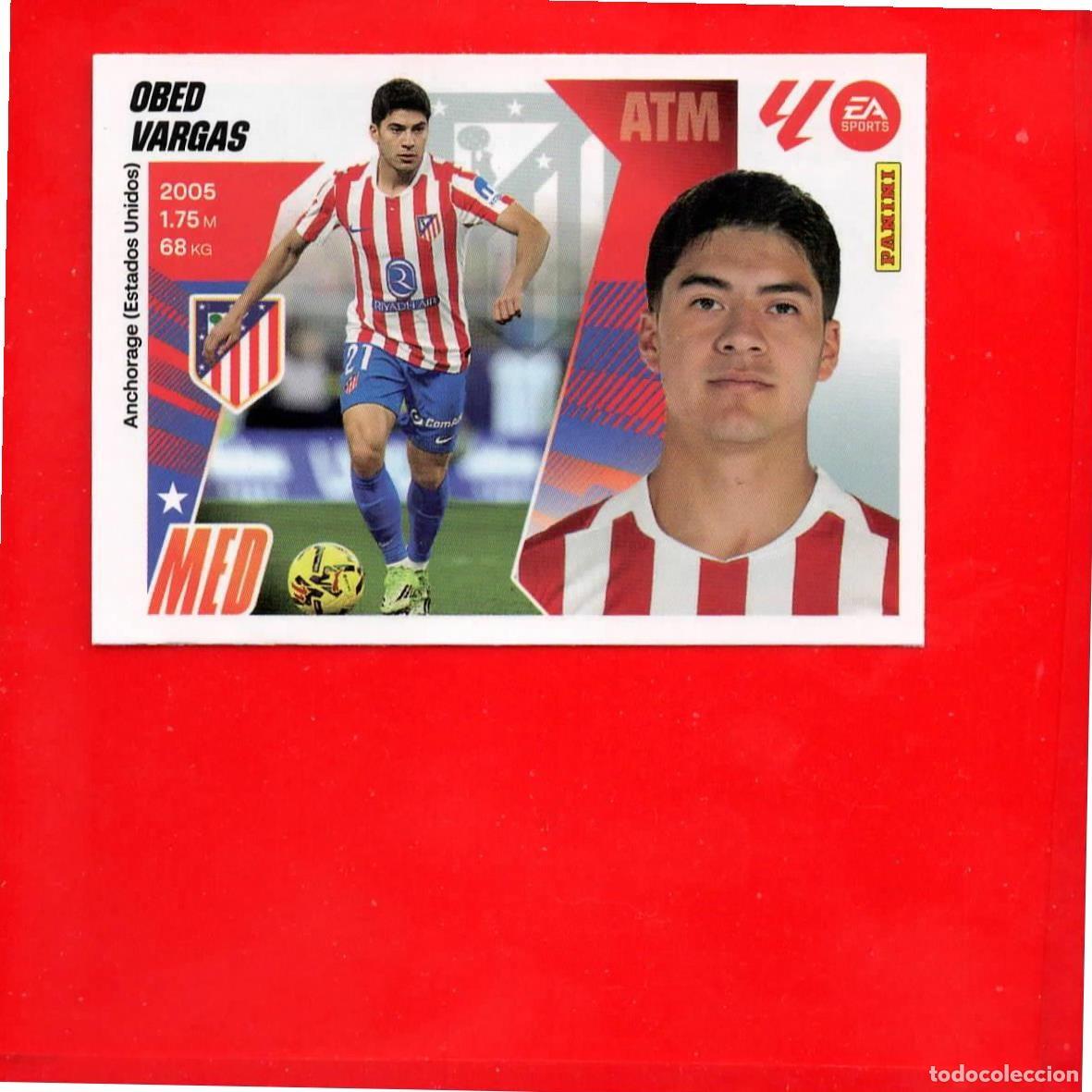 Cromos de F&uacute;tbol: 4 - Obed Vargas - ATLETICO MADRID - MERCADO de INVIERNO - Liga Este 2025-2026 25 26
