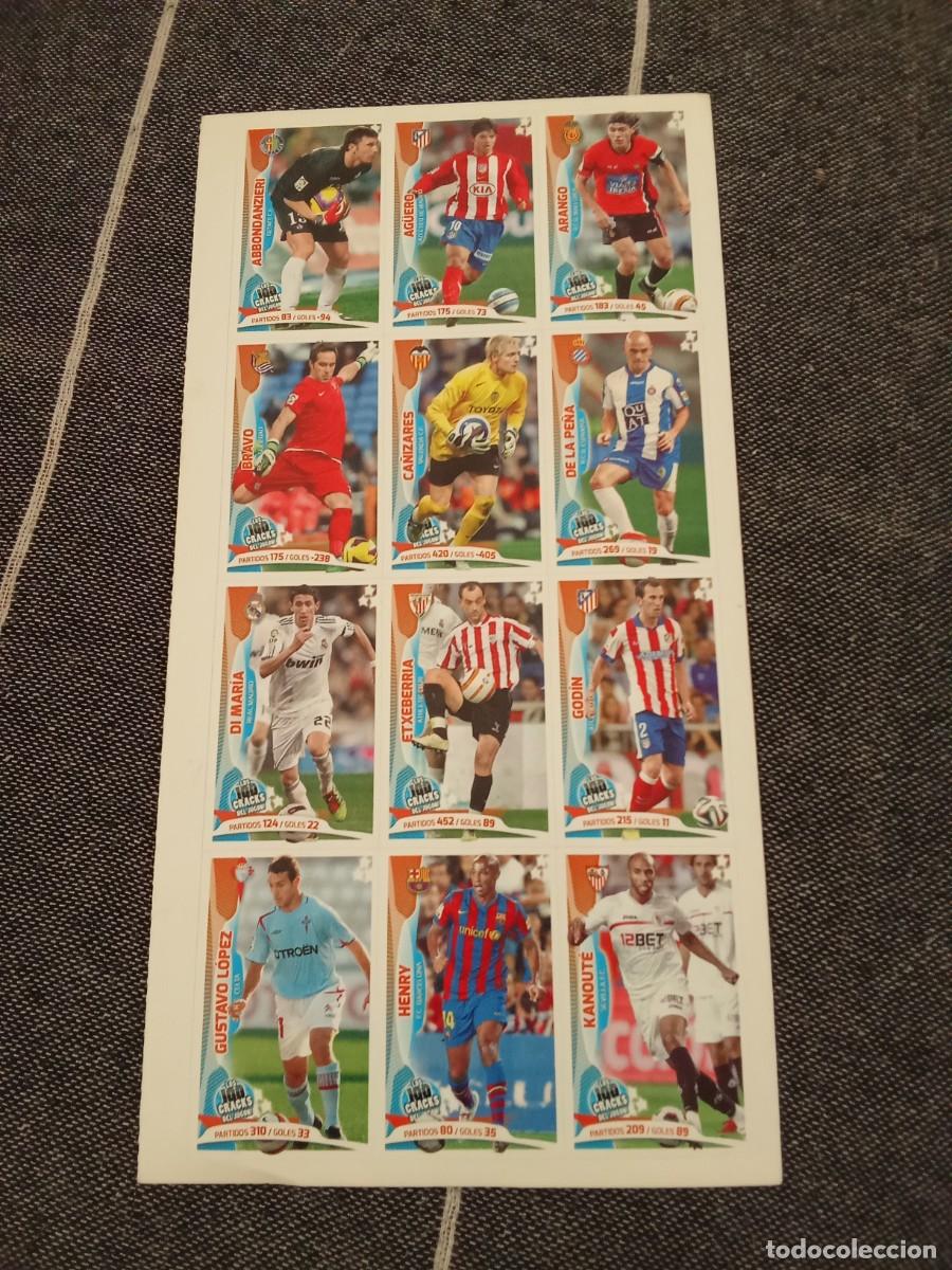 Cromos de F&uacute;tbol: Lamina con 12 cromos de los 100 cracks del jugon