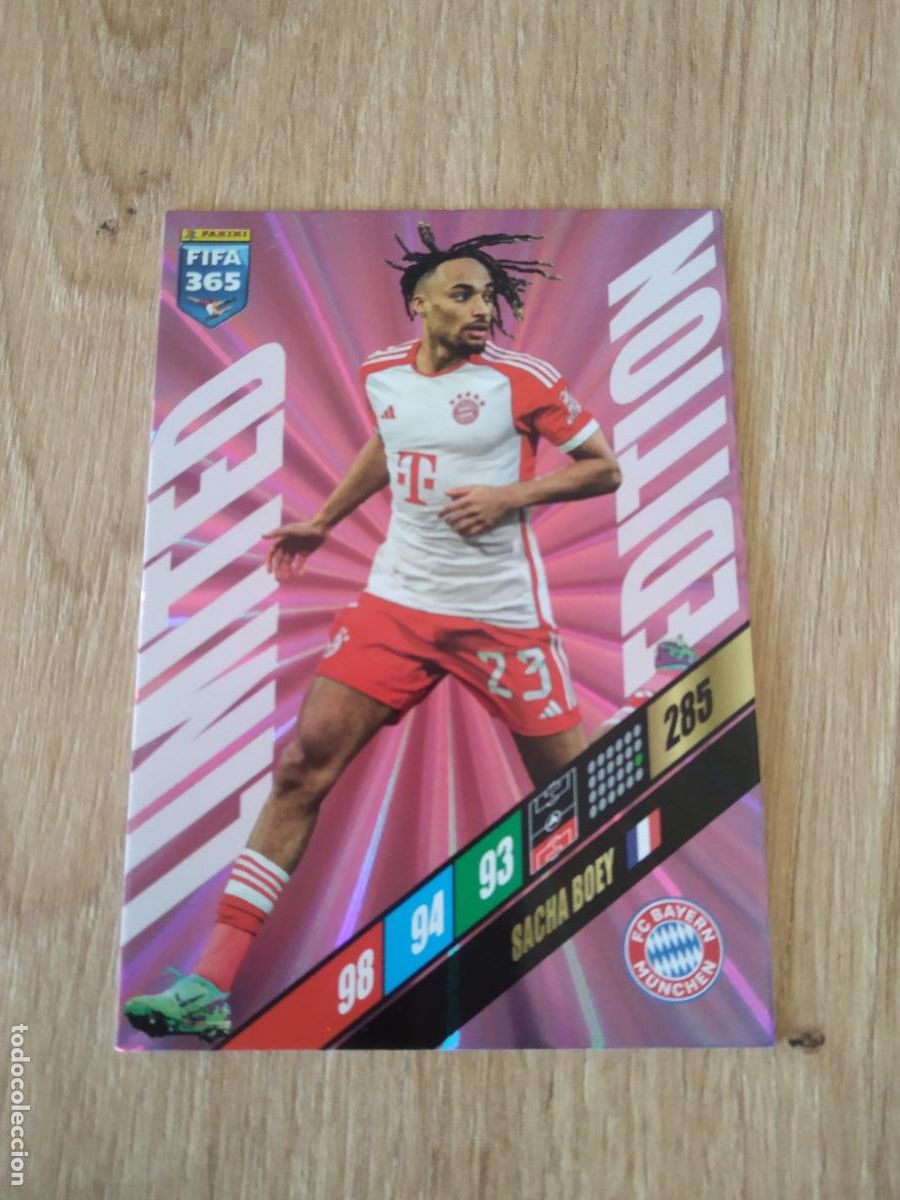 Cromos de F&uacute;tbol: SACHA BOEY BAYERN MUNICH EDICION LIMITADA CROMO FUTBOL PANINI ADRENALYN 2023-2024 FIFA 365 23-24