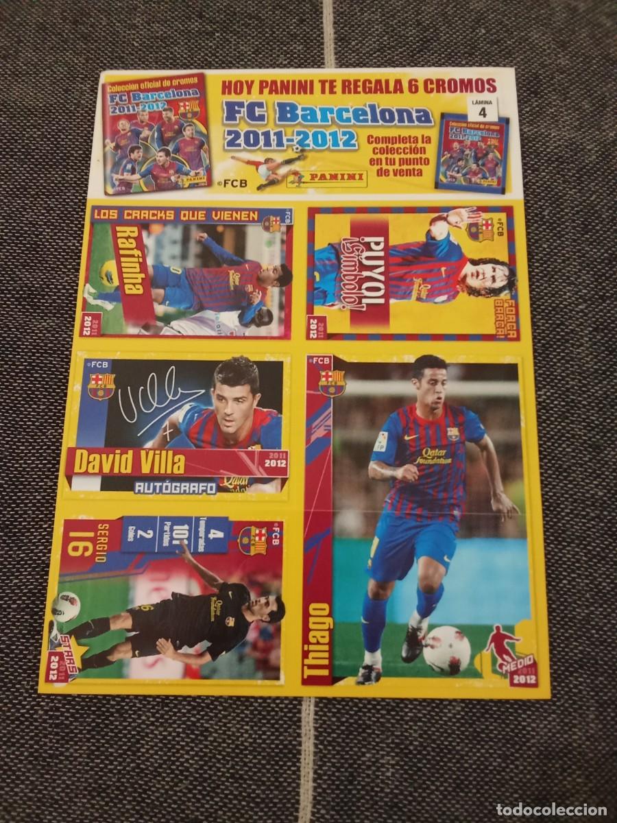 Cromos de F&uacute;tbol: Lamina 4 colecci&oacute;n oficial FC Barcelona 2011-12