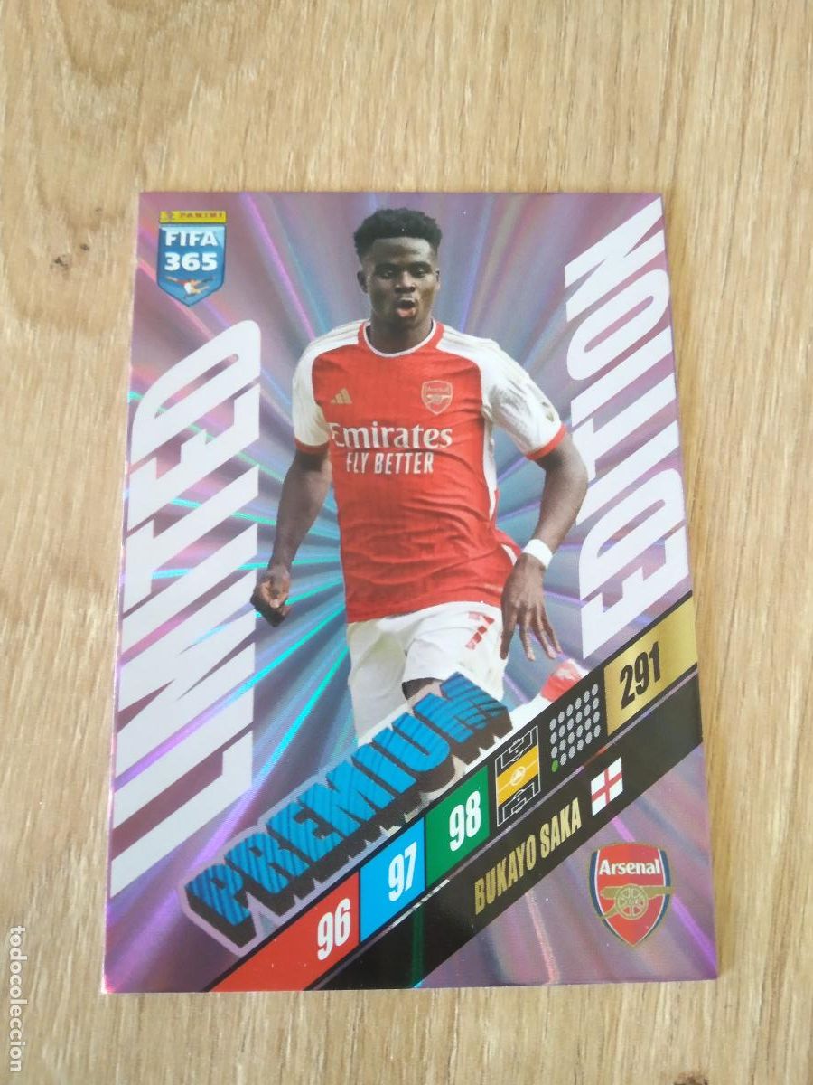 Cromos de F&uacute;tbol: BUKAYO SAKA ARSENAL EDICION LIMITADA CROMO FUTBOL PANINI ADRENALYN 2023-2024 FIFA 365 23-24