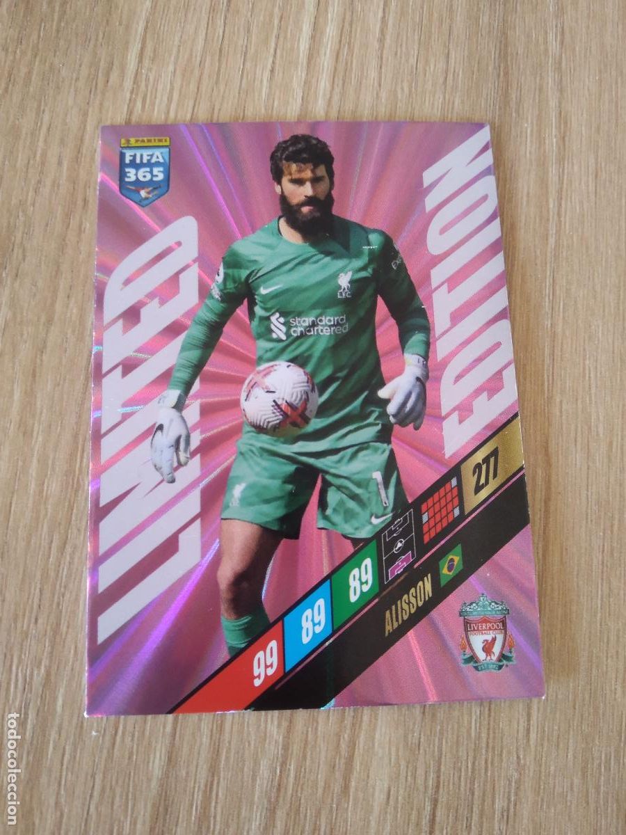 Cromos de F&uacute;tbol: ALISSON LIVERPOOL EDICION LIMITADA CROMO FUTBOL PANINI ADRENALYN 2023-2024 FIFA 365 23-24