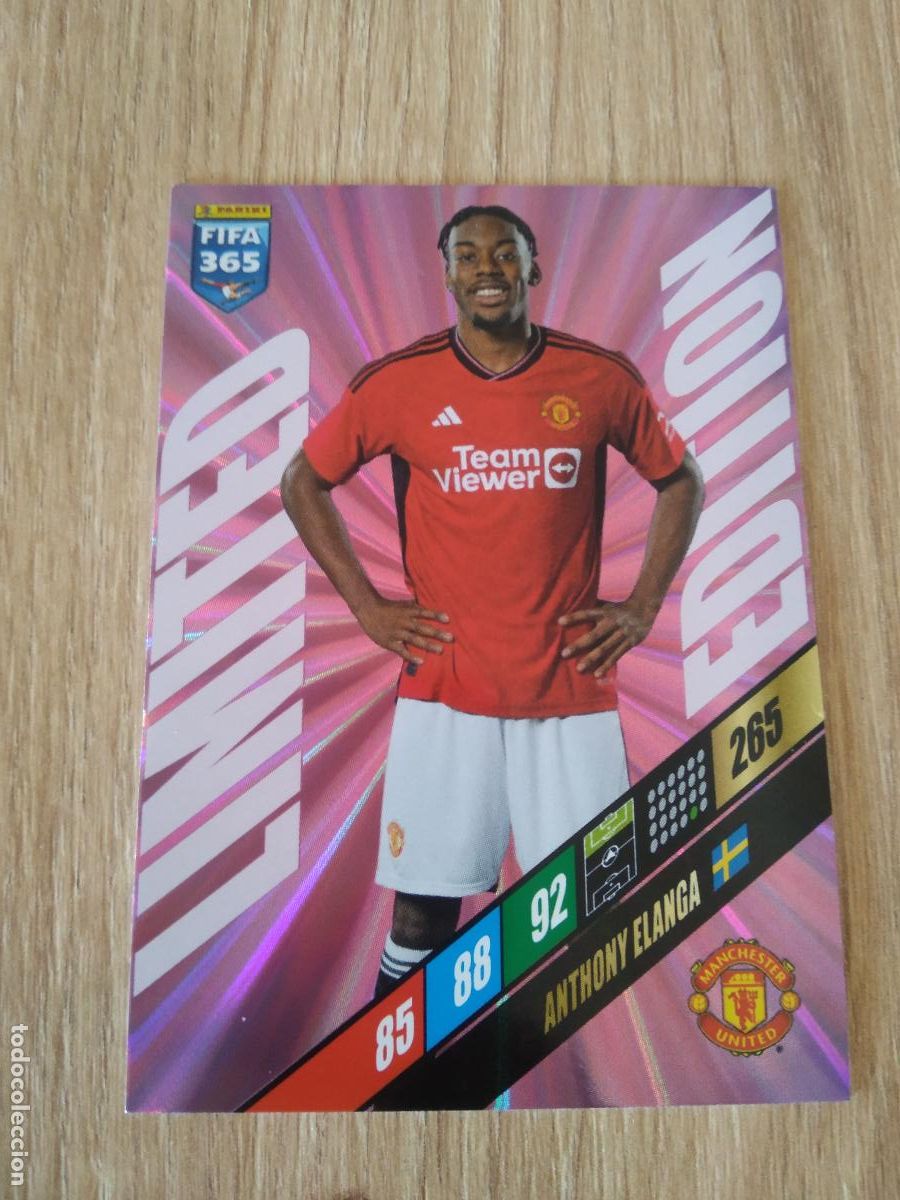 Cromos de F&uacute;tbol: ANTHONY ELANGA MANCHESTER EDICION LIMITADA CROMO FUTBOL PANINI ADRENALYN 2023-2024 FIFA 365 23-24