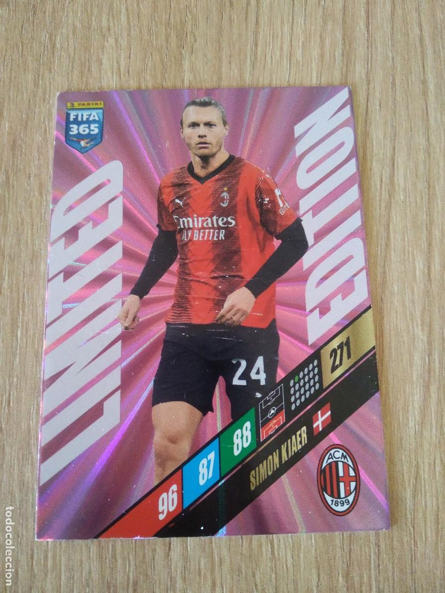 Cromos de F&uacute;tbol: SIMON KJAER AC MILAN EDICION LIMITADA CROMO FUTBOL PANINI ADRENALYN 2023-2024 FIFA 365 23-24