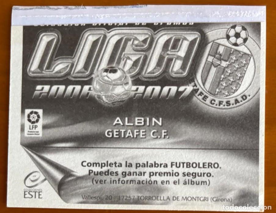 Cromos de f&uacute;tbol: EDICIONES ESTE 2006-2007 06 07 ALBIN (GETAFE) DIF&Iacute;CIL VENTANILLA LEER - Foto 2