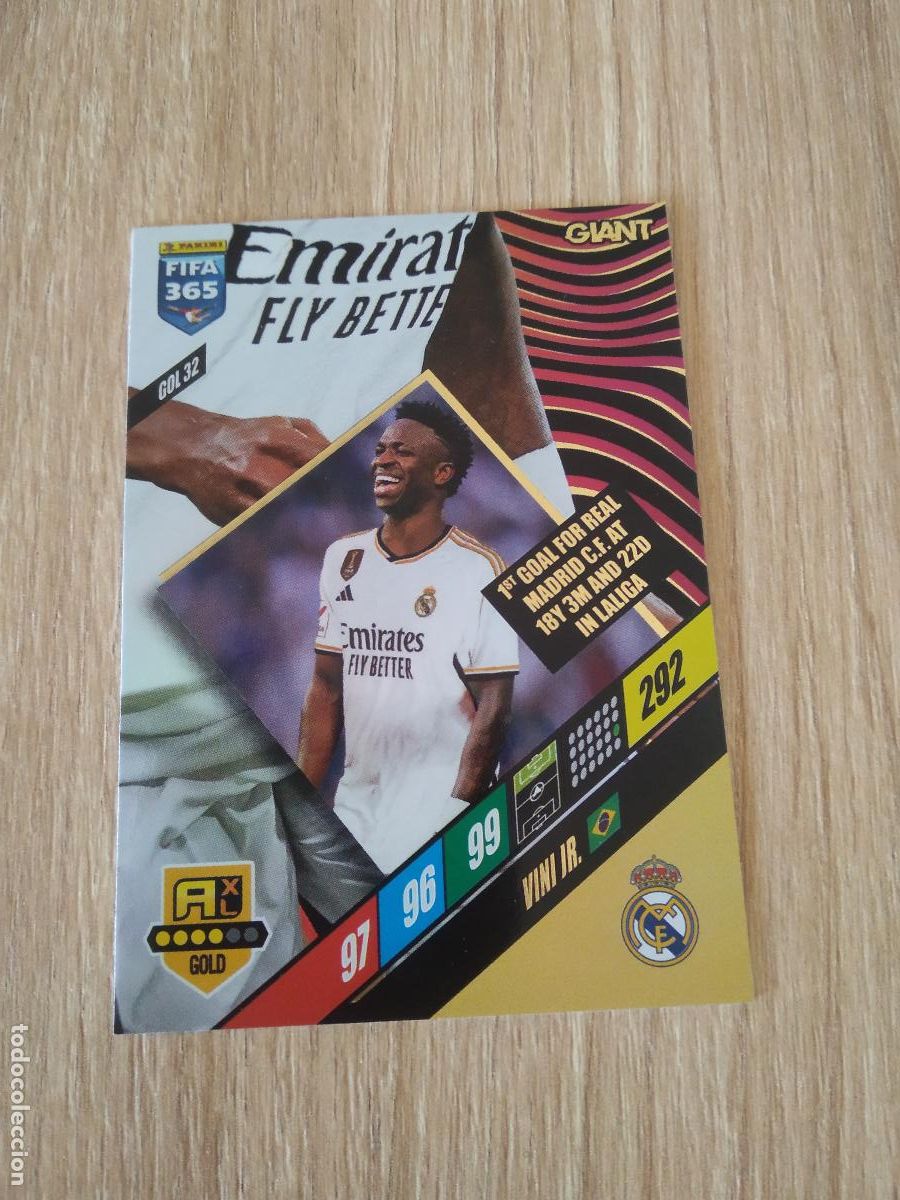 Cromos de F&uacute;tbol: GOL 32 VINI JR VINICIUS REAL MADRID CROMO FUTBOL PANINI ADRENALYN 2023-2024 FIFA 365 23-24