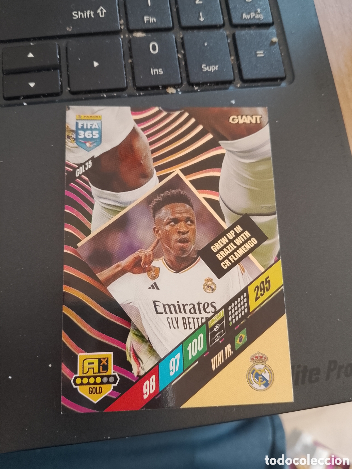 Cromos de F&uacute;tbol: GOL 35 VINI JR VINICIUS REAL MADRID CROMO FUTBOL PANINI ADRENALYN 2023-2024 FIFA 365 23-24