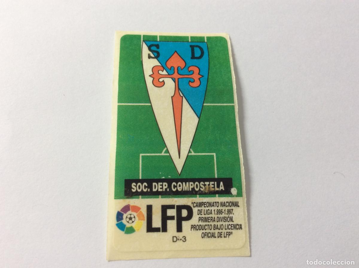 Cromos de F&uacute;tbol: Escudo SD Compostela Chicles Vidal 96 97 La liga de las estrellas