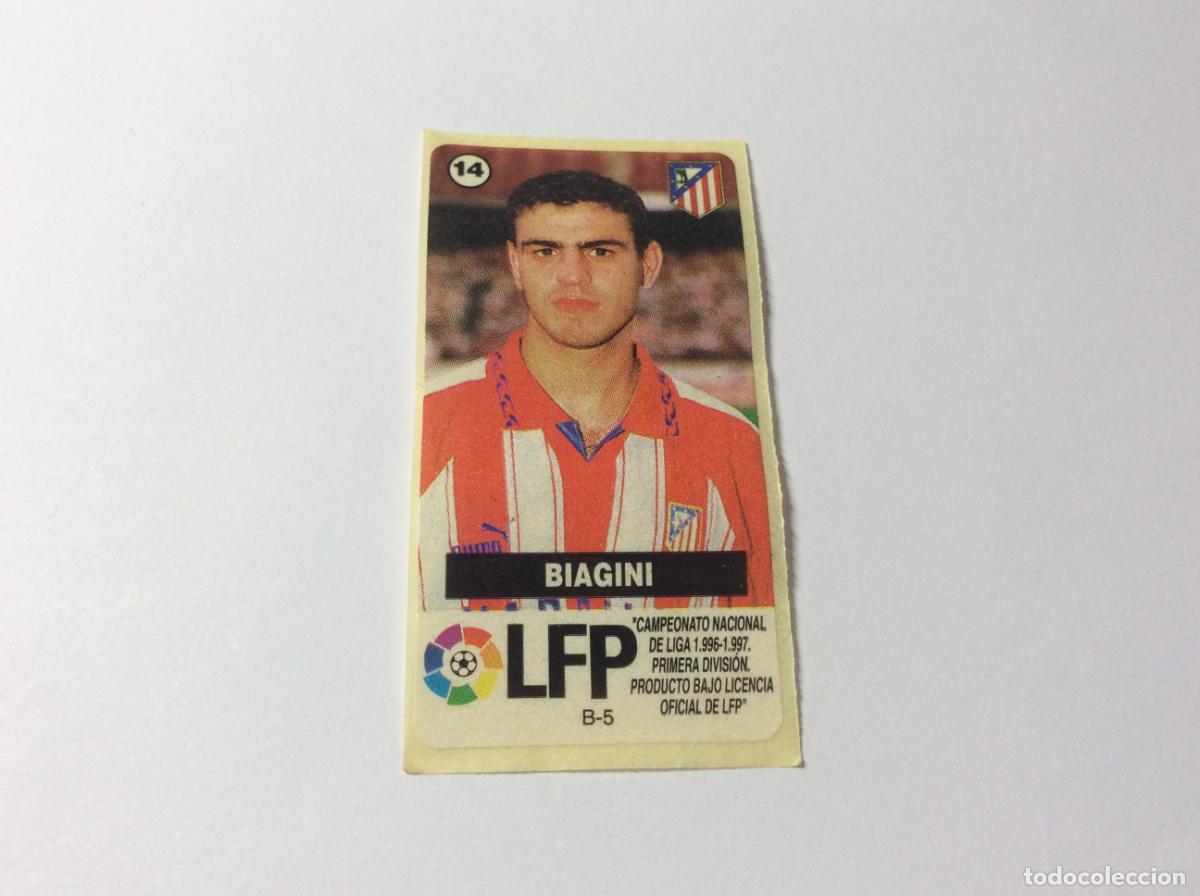 Cromos de F&uacute;tbol: Biagini Atl&eacute;tico de Madrid Chicles Vidal 96 97 La liga de las estrellas