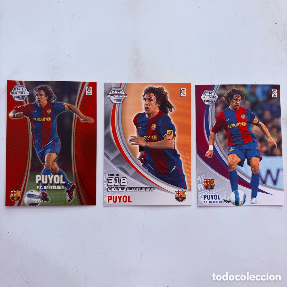 Fu&szlig;ball-Sticker: lote cromo card tarjeta puyol n&ordm; 60-367-399 mega estrellas maestros megacracks 2007/08 panini