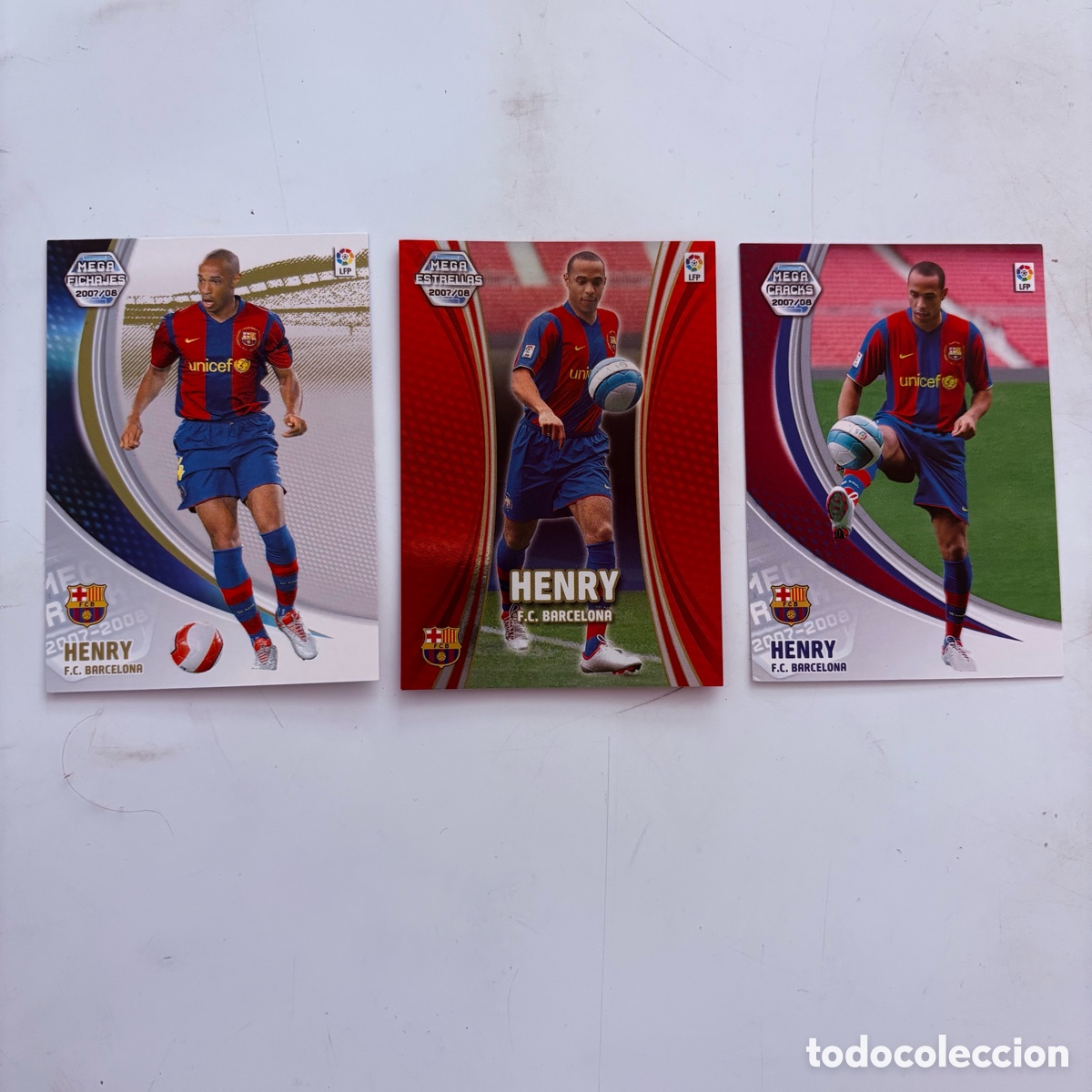 Cromos de F&uacute;tbol: lote cromo card tarjeta henry n&ordm; 68-383-497 mega estrellas fichajes megacracks 2007/08 panini