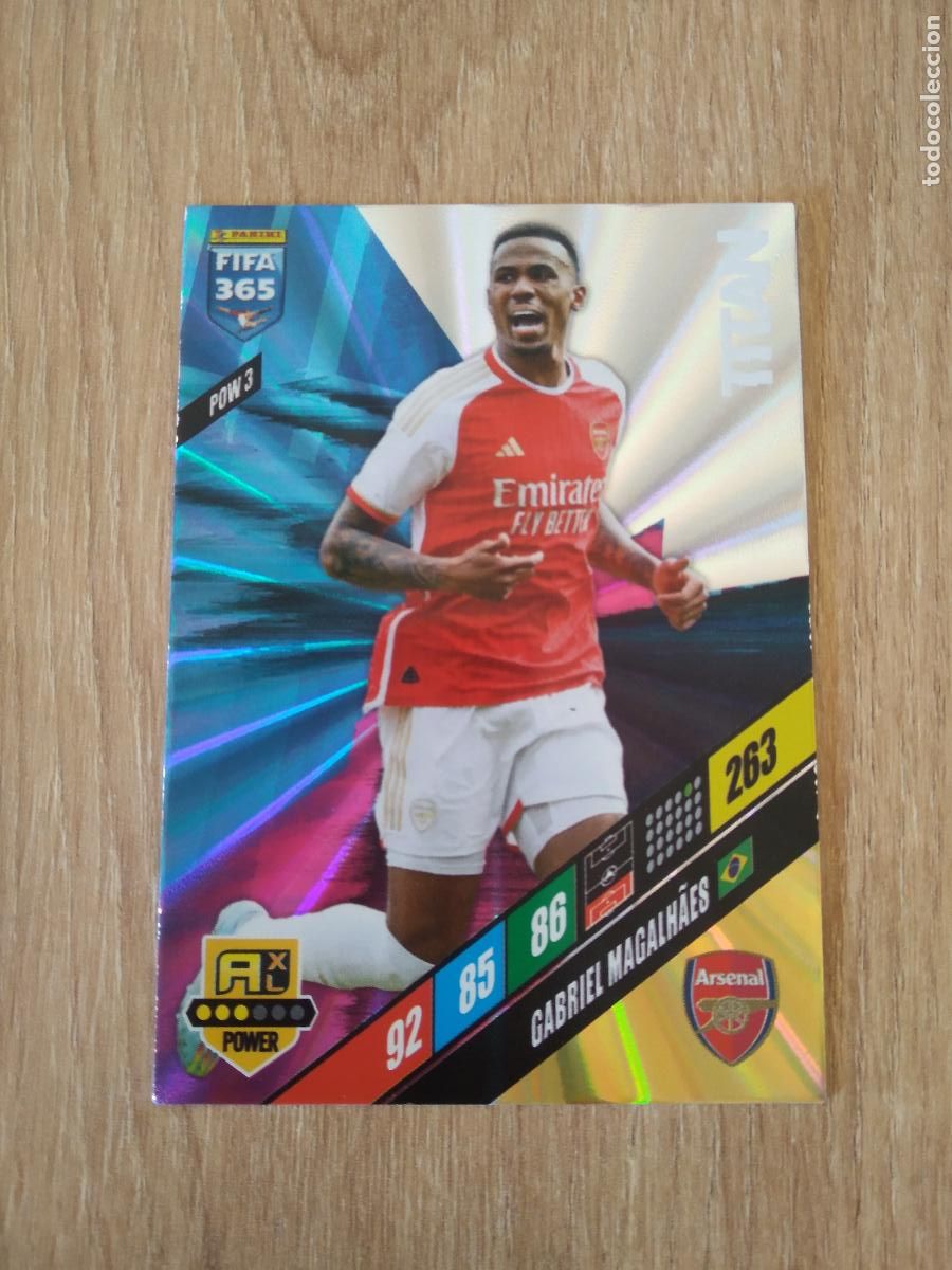 Fu&szlig;ball-Sticker: POW 3 GABRIEL MAGALHAES ARSENAL CROMO FUTBOL PANINI ADRENALYN 2023-2024 FIFA 365 23-24