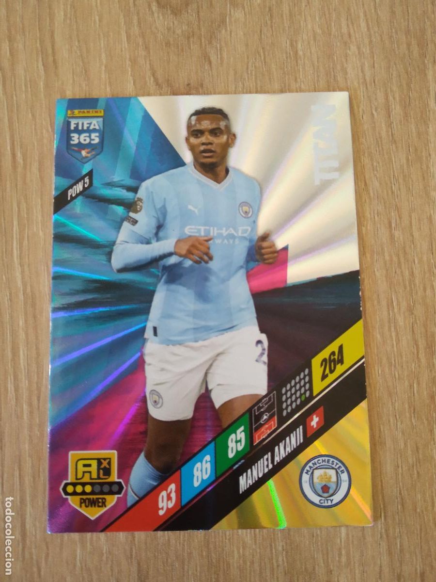Cromos de F&uacute;tbol: POW 5 AKANJI MANCHESTER CITY CROMO FUTBOL PANINI ADRENALYN 2023-2024 FIFA 365 23-24