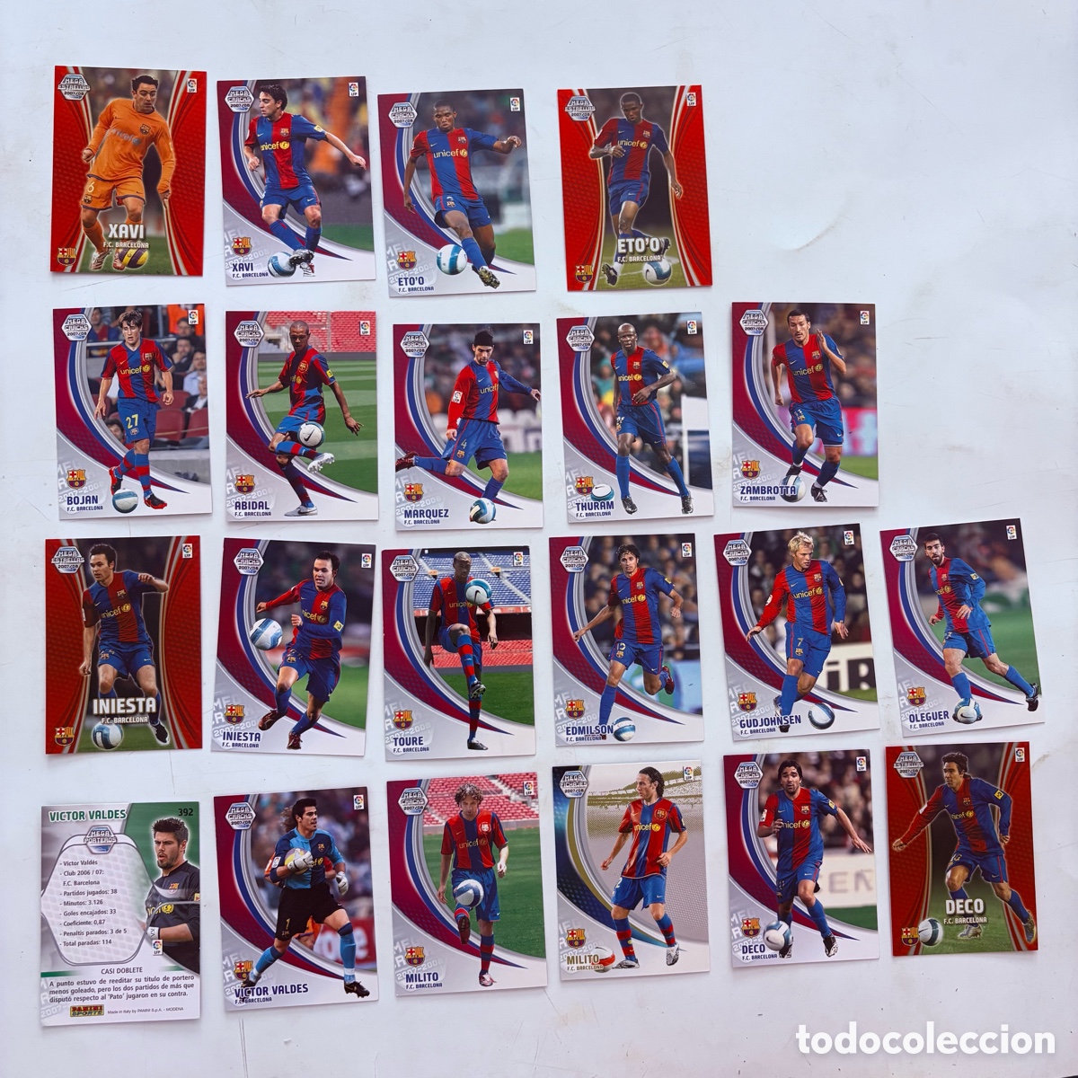 Cromos de F&uacute;tbol: lote 21 cromo card tarjeta mega estrellas fichajes megacracks 2007/08 panini fc barcelona