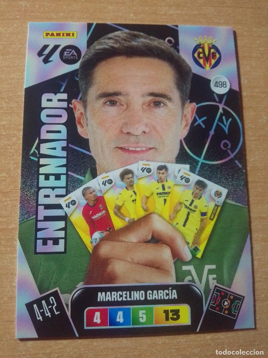 Cromos de F&uacute;tbol: 498 MARCELINO GARC&Iacute;A ENTRENADOR DEL VILLARREAL 25 26 ADRENALYN XL 2025 2026