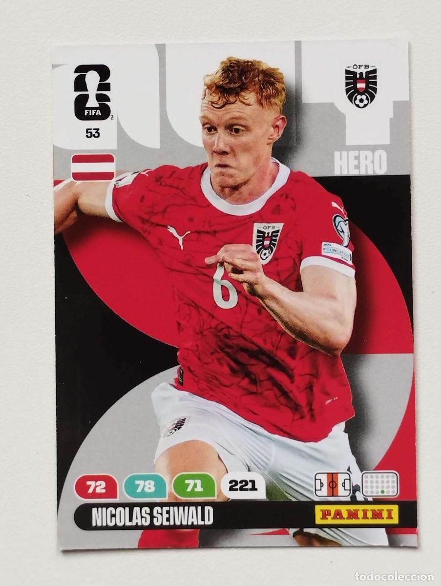 Cromos de F&uacute;tbol: CROMO CARD ADRENALYN MUNDIAL WORLD CUP 2026 HERO 53 NICOLAS SEIWALD AUSTRIA