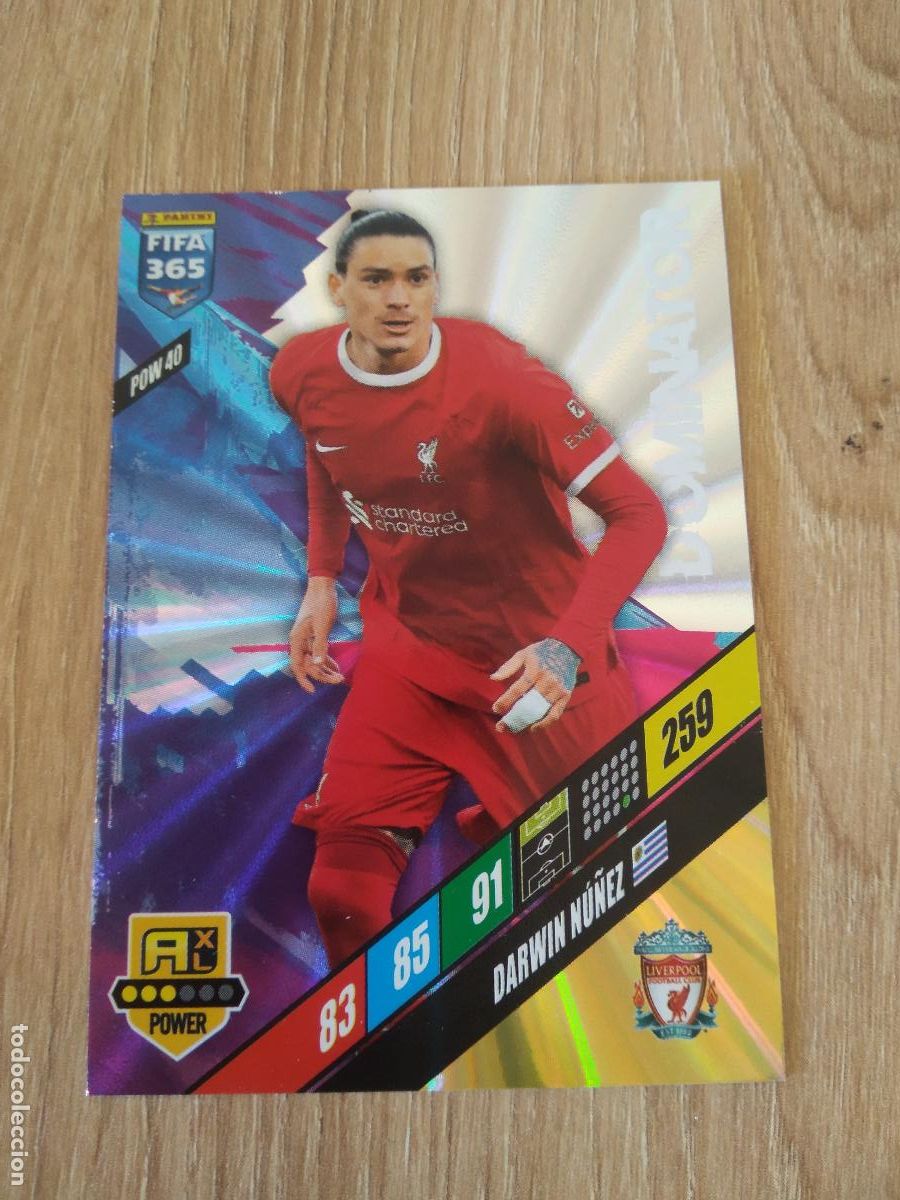 Cromos de F&uacute;tbol: POW 40 DARWIN NU&Ntilde;EZ LIVERPOOL CROMO FUTBOL PANINI ADRENALYN 2023-2024 FIFA 365 23-24