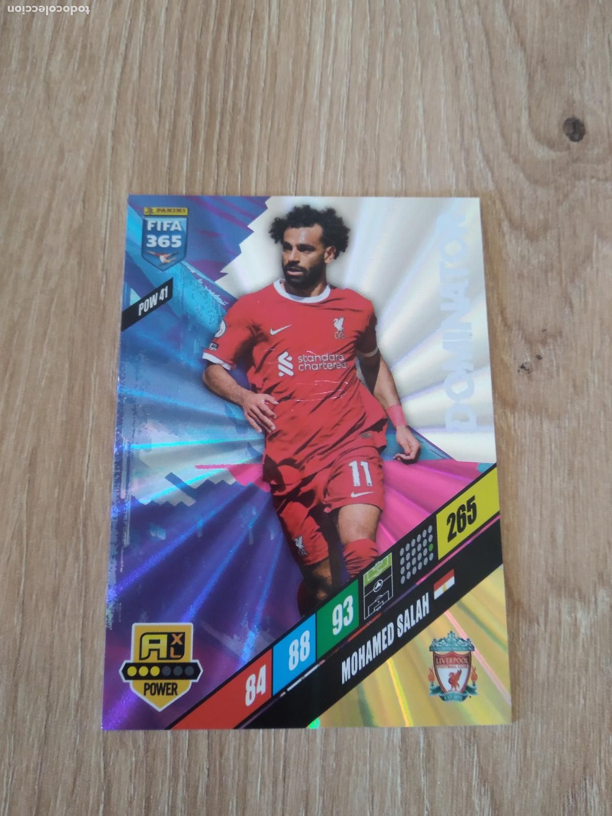 Cromos de F&uacute;tbol: POW 41 SALAH LIVERPOOL CROMO FUTBOL PANINI ADRENALYN 2023-2024 FIFA 365 23-24