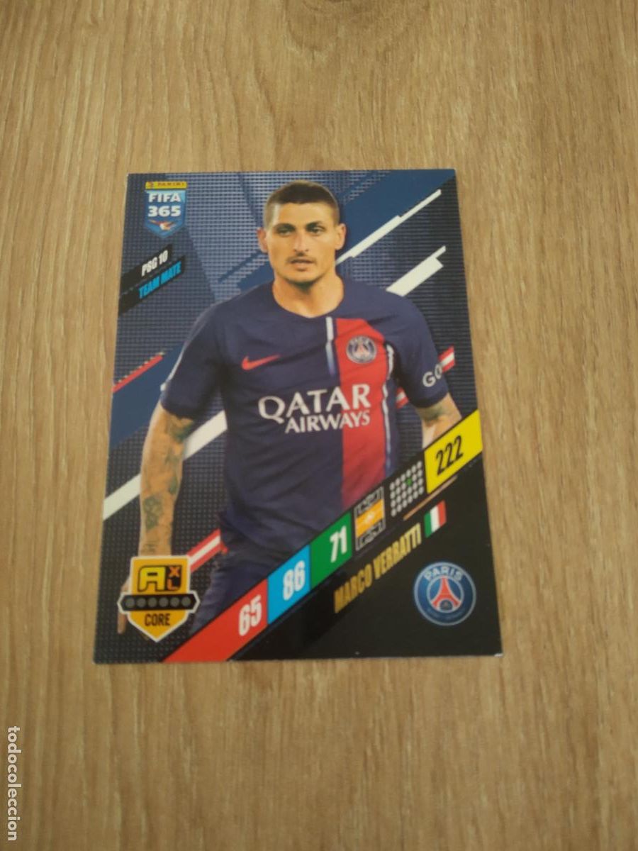 Cartes &agrave; collectionner de Football: PSG 10 VERRATTI PARIS SAINT GERMAIN PSG CROMO FUTBOL PANINI ADRENALYN 2023-2024 FIFA 365 23-24