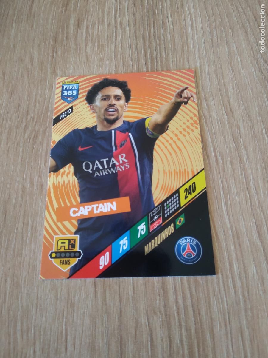 Cromos de F&uacute;tbol: PSG 13 MARQUINHOS PARIS SAINT GERMAIN PSG CROMO FUTBOL PANINI ADRENALYN 2023-2024 FIFA 365 23-24