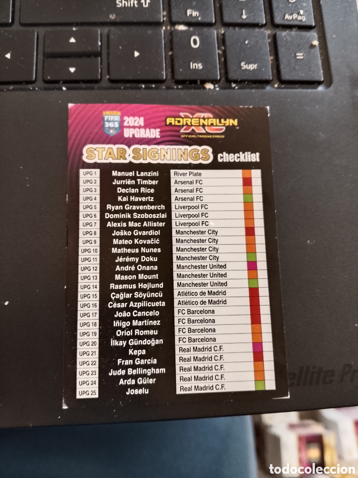 Cromos de F&uacute;tbol: CHECKLIST INDICE STAR SIGNINGS CROMO FUTBOL PANINI ADRENALYN 2023-2024 FIFA 365 23-24