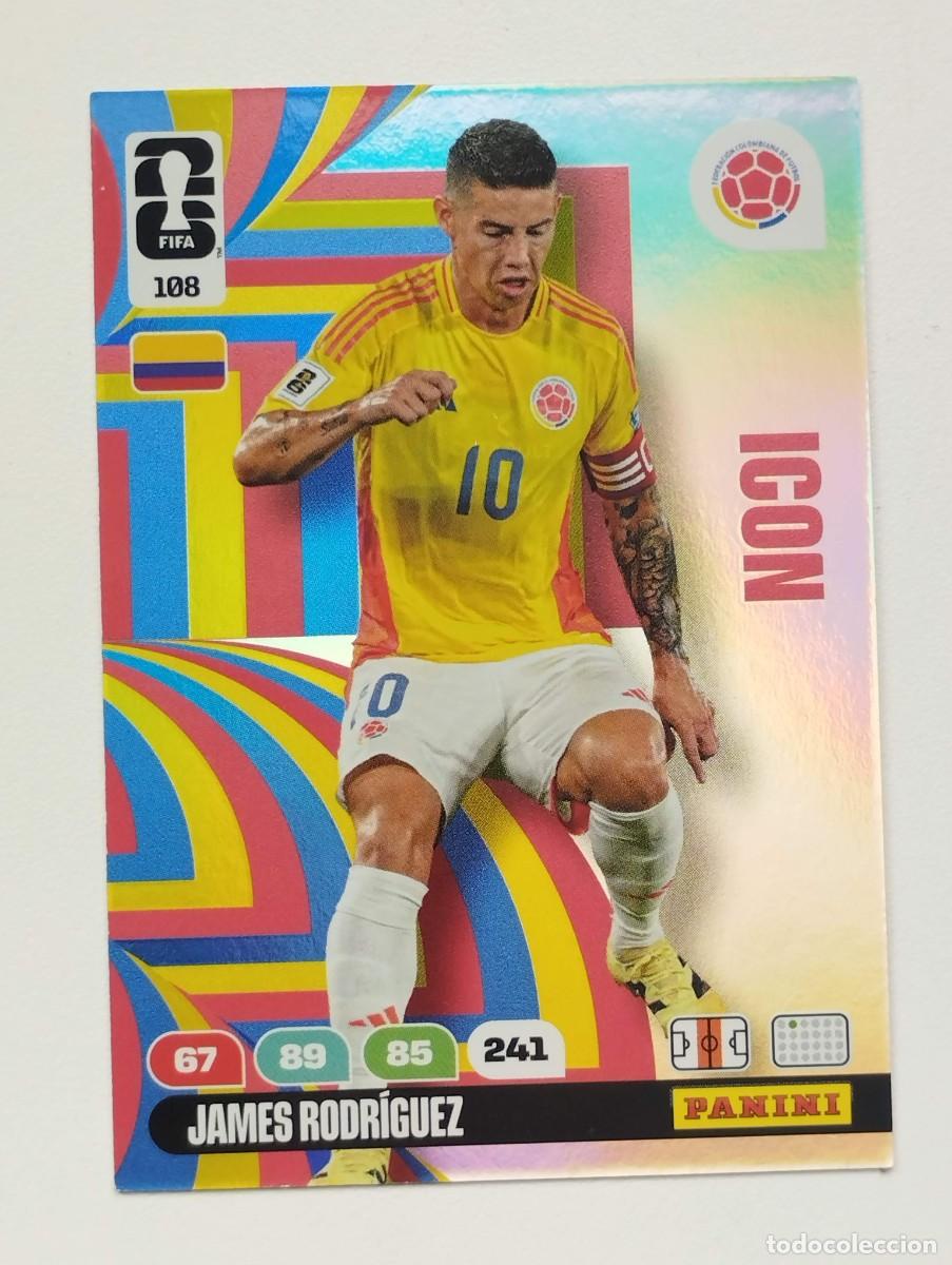 Cromos de F&uacute;tbol: CROMO CARD ADRENALYN MUNDIAL WORLD CUP 2026 ICON COLOMBIA 108 JAMES RODRIGUEZ