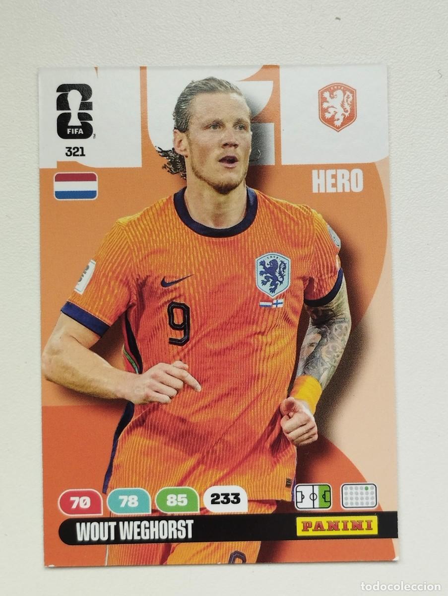 Cromos de F&uacute;tbol: CROMO CARD ADRENALYN MUNDIAL WORLD CUP 2026 HERO HOLANDA PAISES BAJOS 321 WOUT WEGHORST