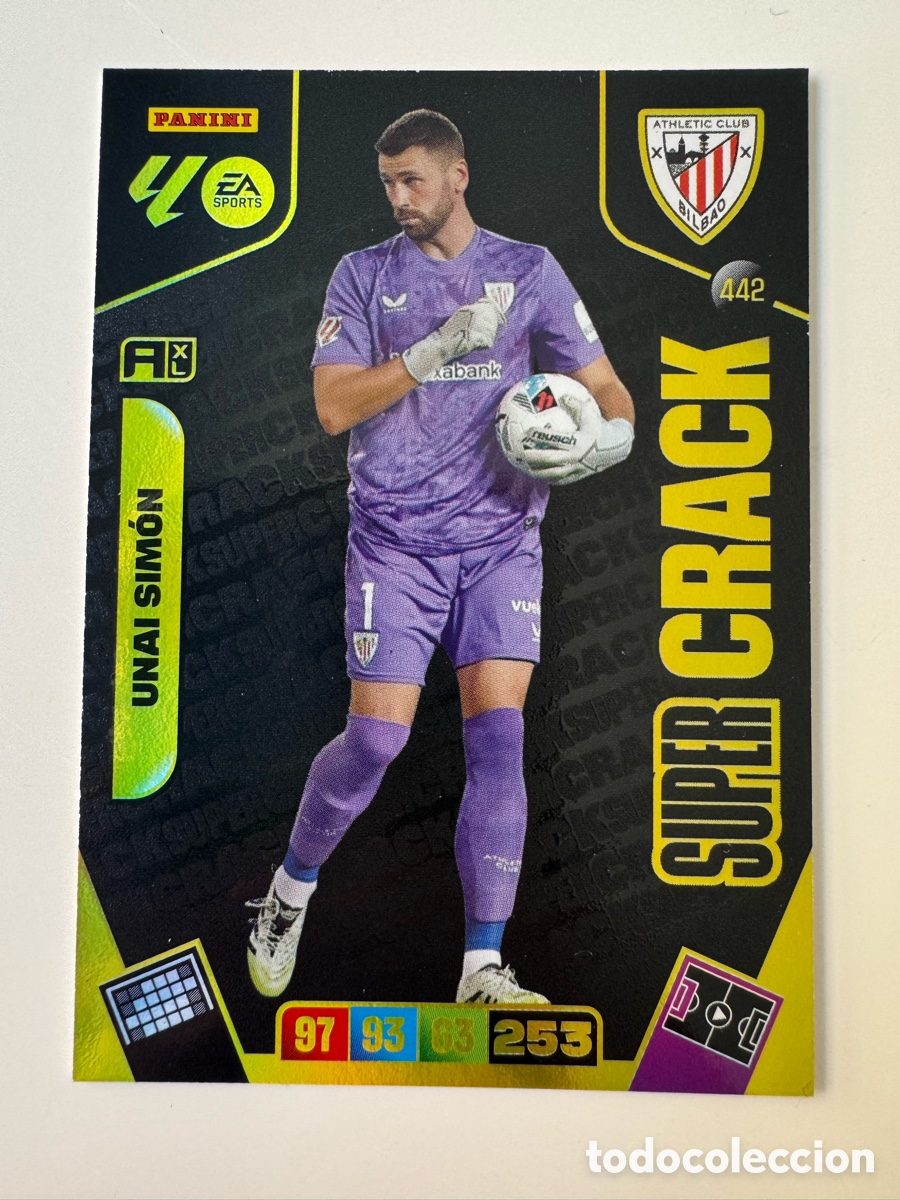Cromos de F&uacute;tbol: PANINI ADRENALYN XL LIGA EA SPORTS 2025-2026 25-26 &ndash; Unai Sim&oacute;n Athletic Club N&ordm; 442 &ndash; Super Crack