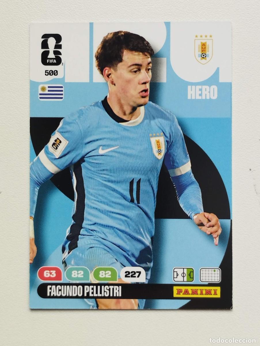 Cromos de F&uacute;tbol: CROMO CARD ADRENALYN MUNDIAL WORLD CUP 2026 HERO URUGUAY 500 FACUNDO PELLISTRI