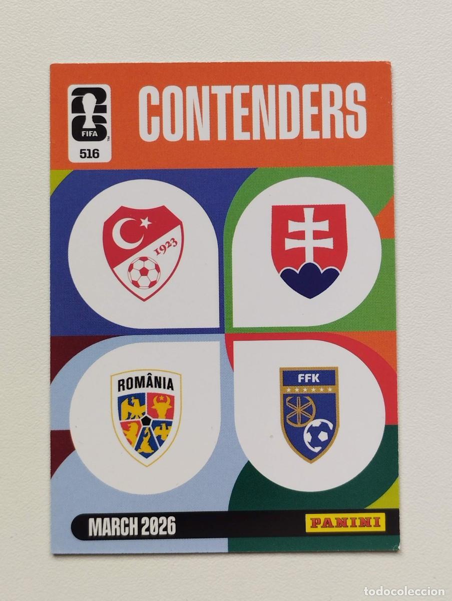 Cromos de F&uacute;tbol: CROMO CARD ADRENALYN MUNDIAL WORLD CUP 2026 CONTENDERS 516 ESCUDO RUMANIA TURQUIA ESLOVAQUIA KOSOVO