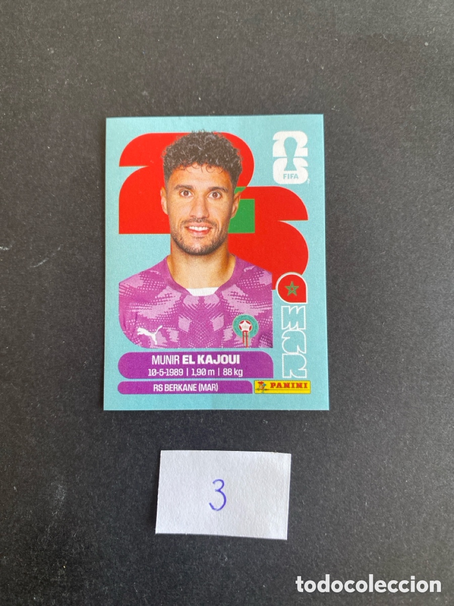 Cromos de F&uacute;tbol: Cromo Marruecos Mundial 26 N* 3 nuevo