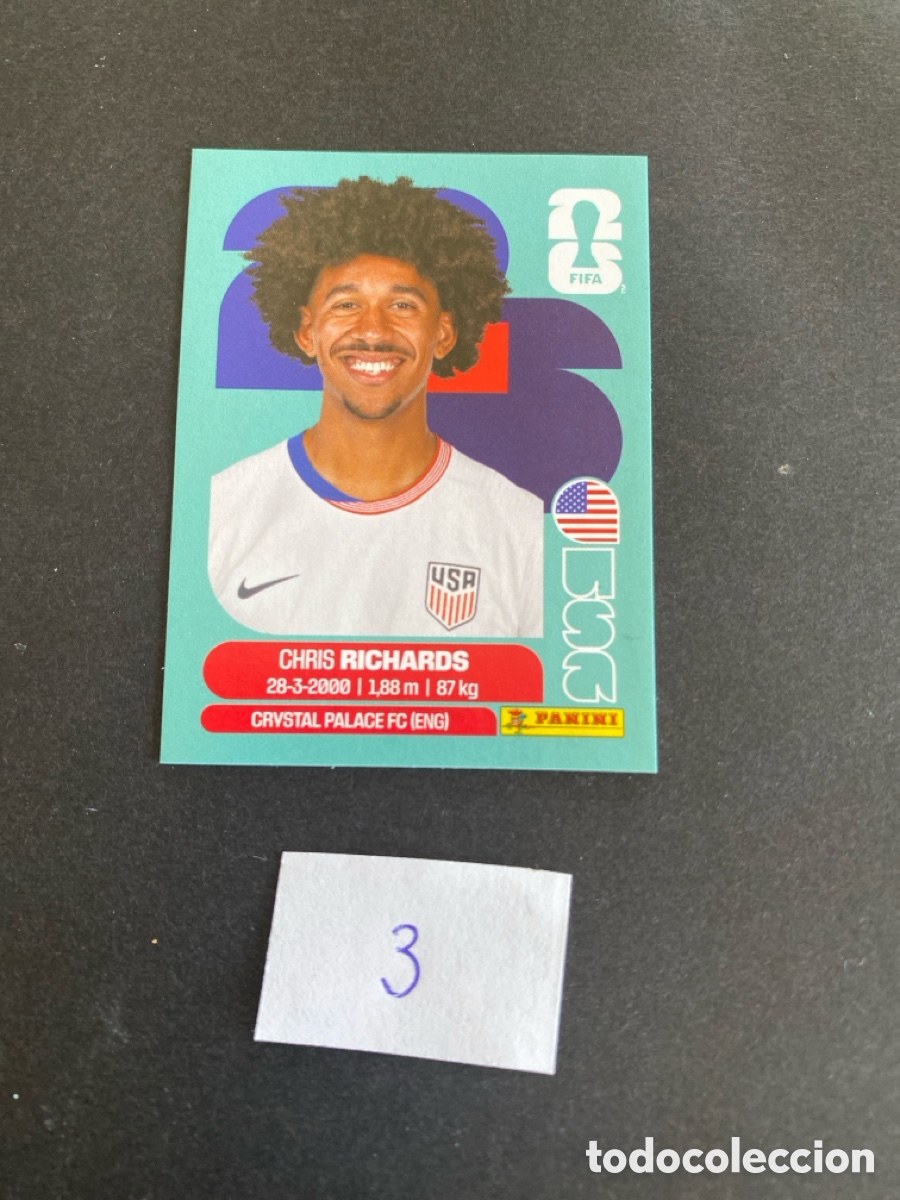 Cromos de F&uacute;tbol: Cromo USA Mundial 26 N* 3 nuevo