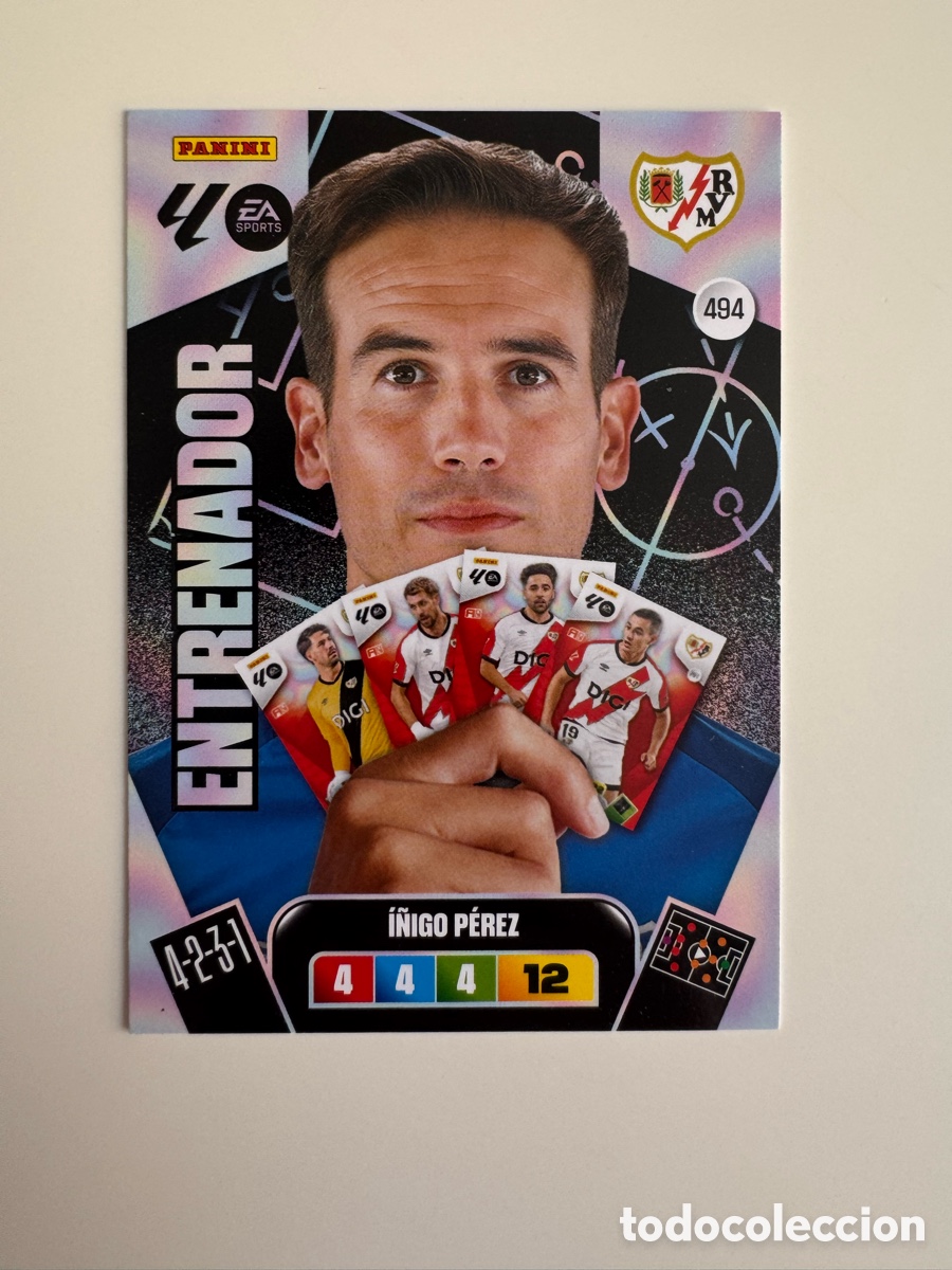 Cromos de F&uacute;tbol: PANINI ADRENALYN XL LIGA EA SPORTS 2025-2026 25-26 &ndash; &Iacute;&ntilde;igo P&eacute;rez Rayo Vallecano N&ordm; 494 &ndash; Entrenador
