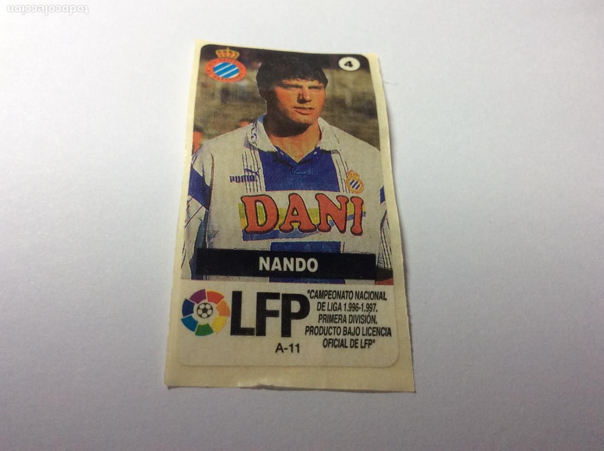 Cromos de F&uacute;tbol: Nando RCD Espa&ntilde;ol Espanyol Chicles Vidal 96 97 La liga de las estrellas