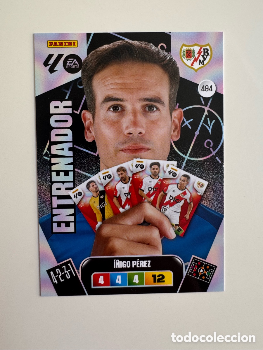 Cromos de F&uacute;tbol: PANINI ADRENALYN XL LIGA EA SPORTS 2025-2026 25-26 &ndash; &Iacute;&ntilde;igo P&eacute;rez Rayo Vallecano N&ordm; 494 &ndash; Entrenador
