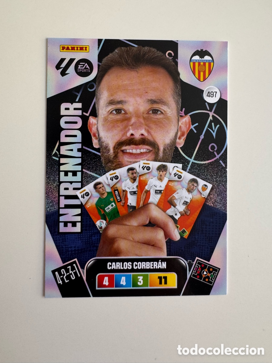 Cromos de F&uacute;tbol: PANINI ADRENALYN XL LIGA EA SPORTS 2025-2026 25-26 &ndash; Carlos Corber&aacute;n Valencia CF N&ordm; 497 &ndash; Entrenador