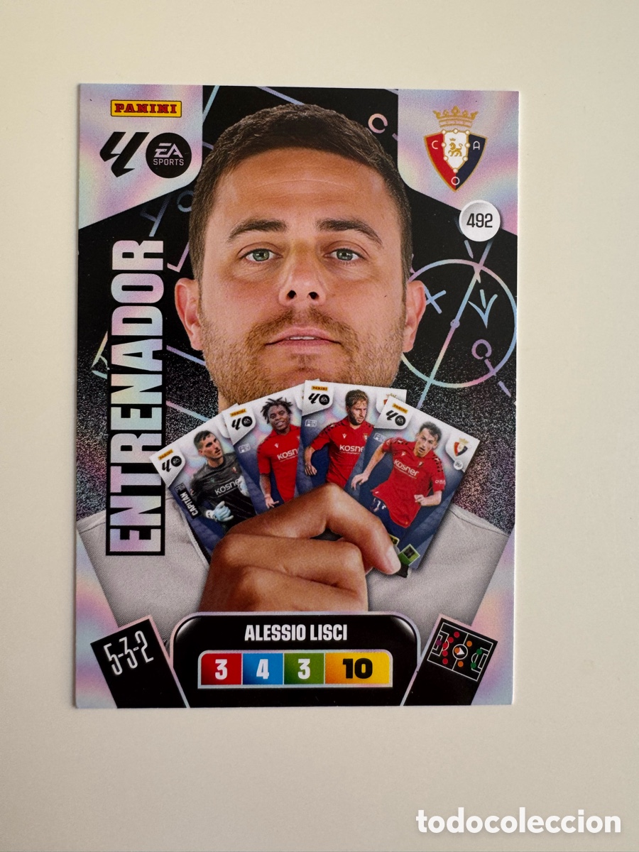 Cromos de F&uacute;tbol: PANINI ADRENALYN XL LIGA EA SPORTS 2025-2026 25-26 &ndash; Alessio Lisci CA Osasuna N&ordm; 492 &ndash; Entrenador