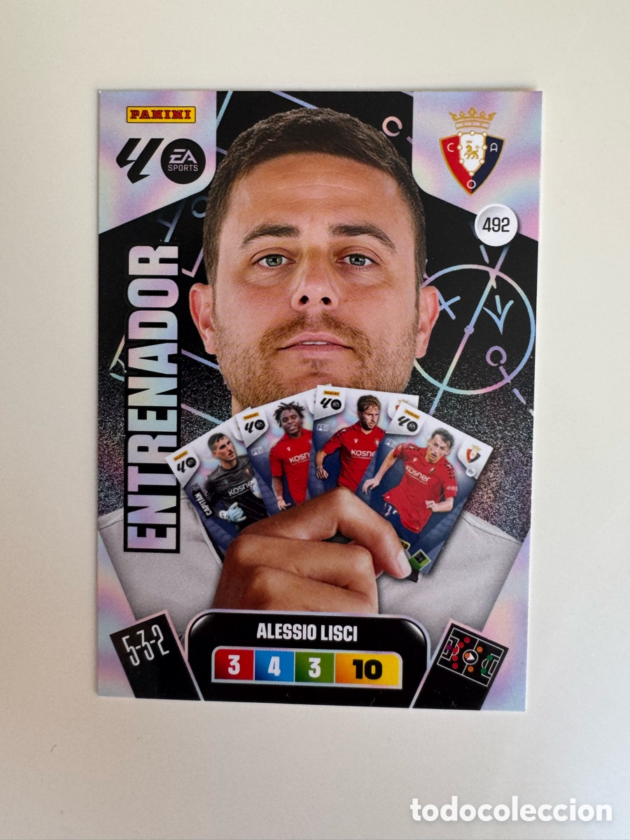 Cromos de F&uacute;tbol: PANINI ADRENALYN XL LIGA EA SPORTS 2025-2026 25-26 &ndash; Alessio Lisci CA Osasuna N&ordm; 492 &ndash; Entrenador
