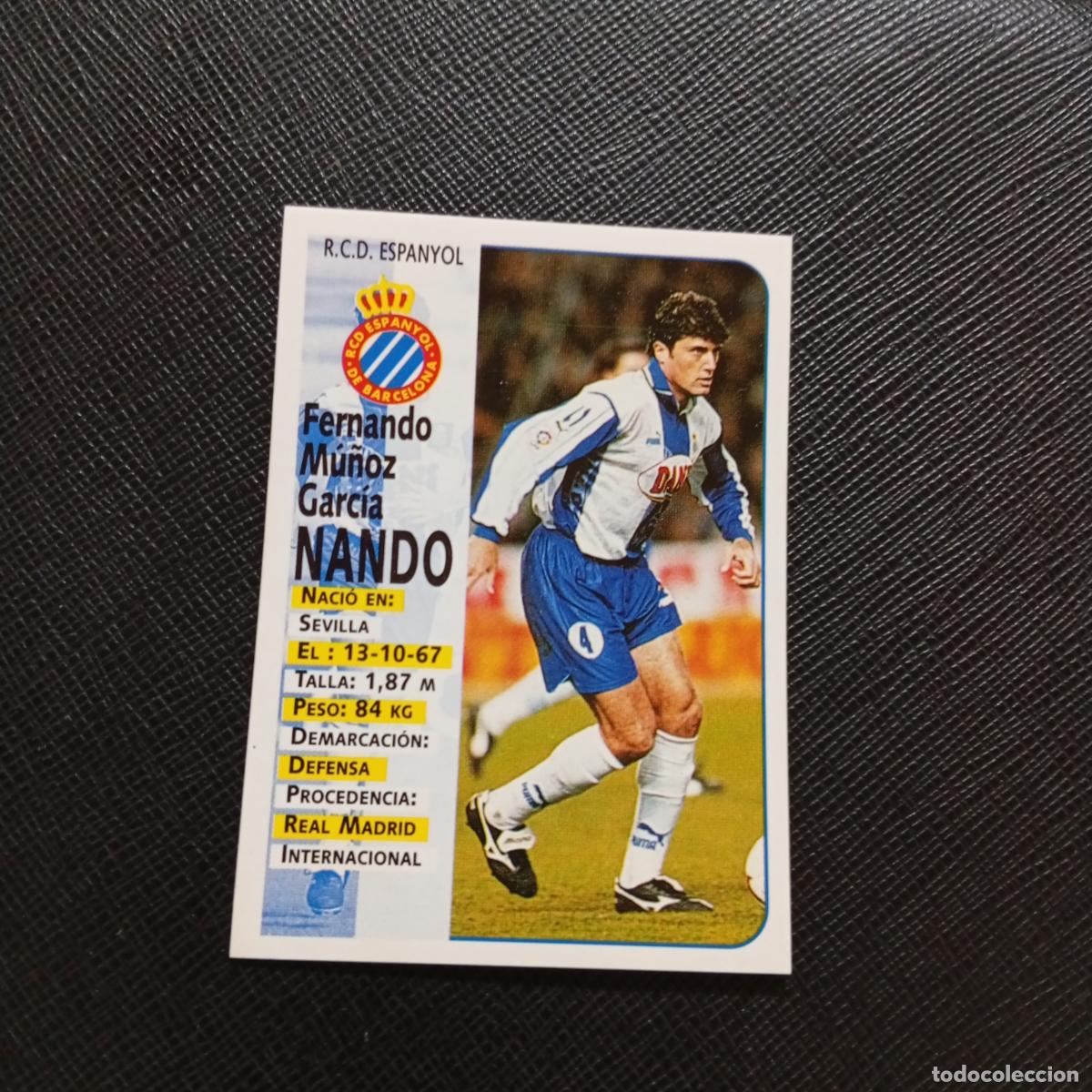 Cromos de F&uacute;tbol: 183 NANDO ESPA&Ntilde;OL PANINI 1998 1999 CROMO FUTBOL LIGA 98 99 - SIN PEGAR - A67 PG307
