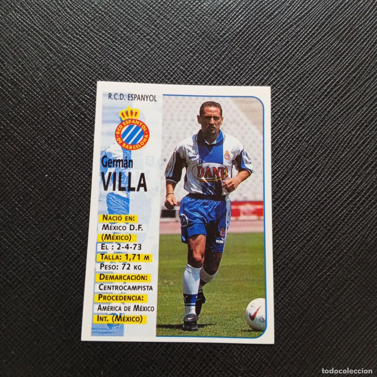 Cromos de F&uacute;tbol: 186 VILLA ESPA&Ntilde;OL PANINI 1998 1999 CROMO FUTBOL LIGA 98 99 - SIN PEGAR - A67 PG316 VERSION