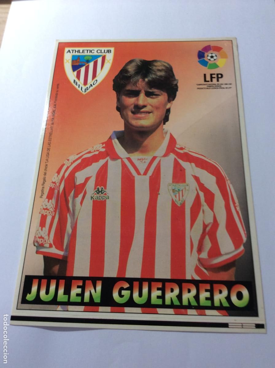 Cromos de F&uacute;tbol: Julen Guerrero Athletic Bilbao Premio Mega Pegatina Chicles Vidal 96 97 La liga de las estrellas
