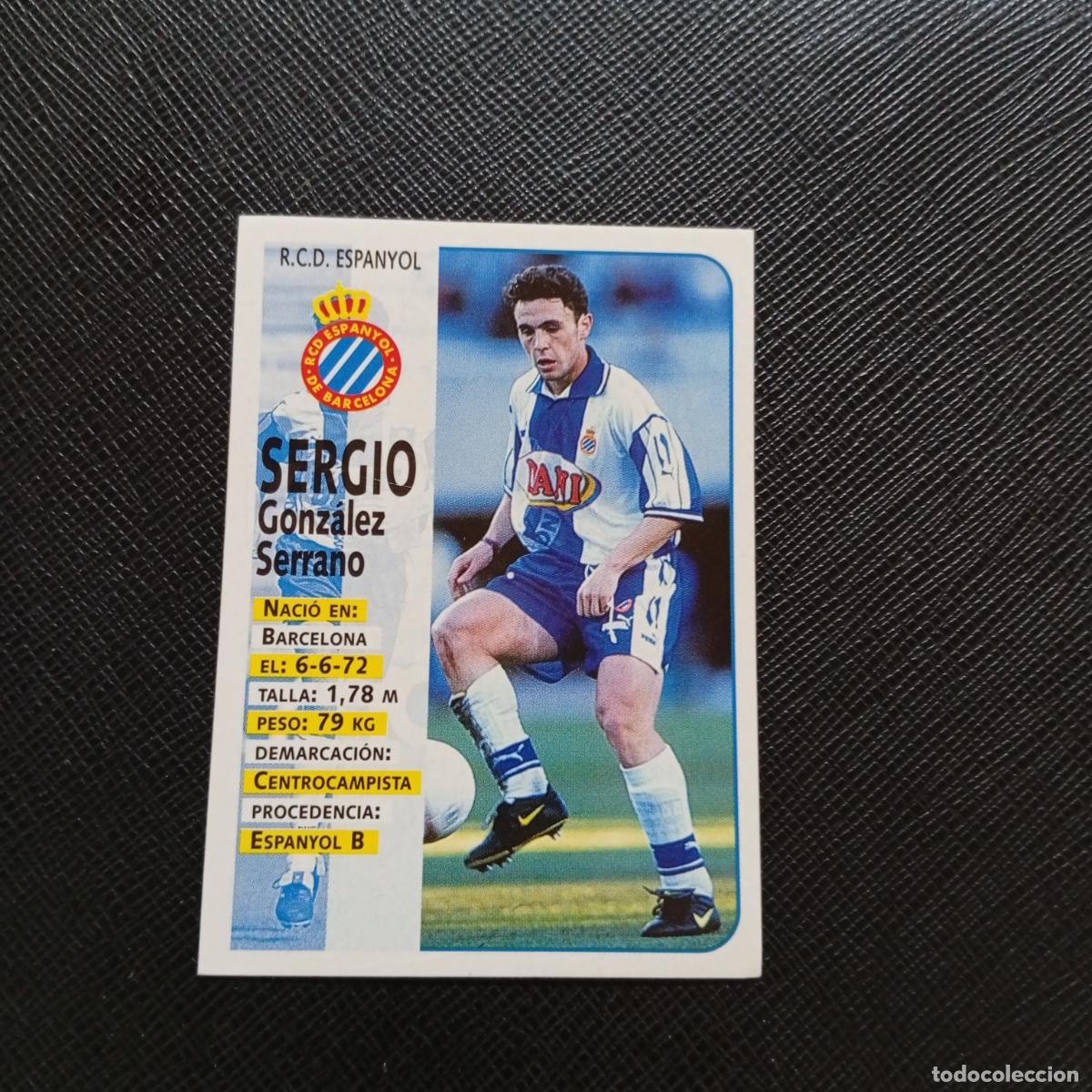 Cromos de F&uacute;tbol: 190 SERGIO ESPA&Ntilde;OL PANINI 1998 1999 CROMO FUTBOL LIGA 98 99 - SIN PEGAR - A67 PG343