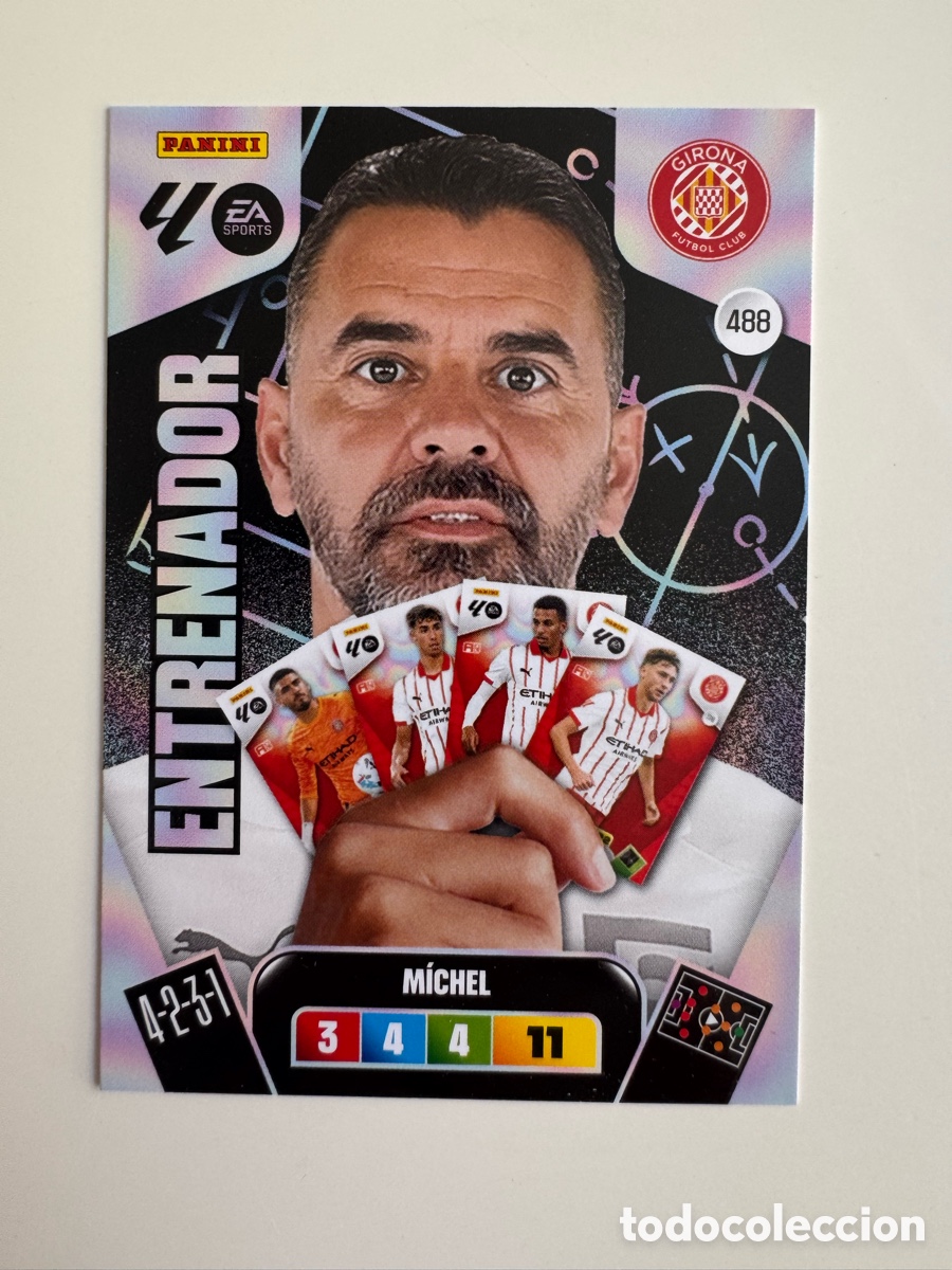Cromos de F&uacute;tbol: PANINI ADRENALYN XL LIGA EA SPORTS 2025-2026 25-26 &ndash; M&iacute;chel S&aacute;nchez Girona FC N&ordm; 488 &ndash; Entrenador
