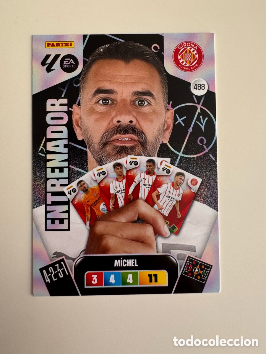 Cromos de F&uacute;tbol: PANINI ADRENALYN XL LIGA EA SPORTS 2025-2026 25-26 &ndash; M&iacute;chel S&aacute;nchez Girona FC N&ordm; 488 &ndash; Entrenador