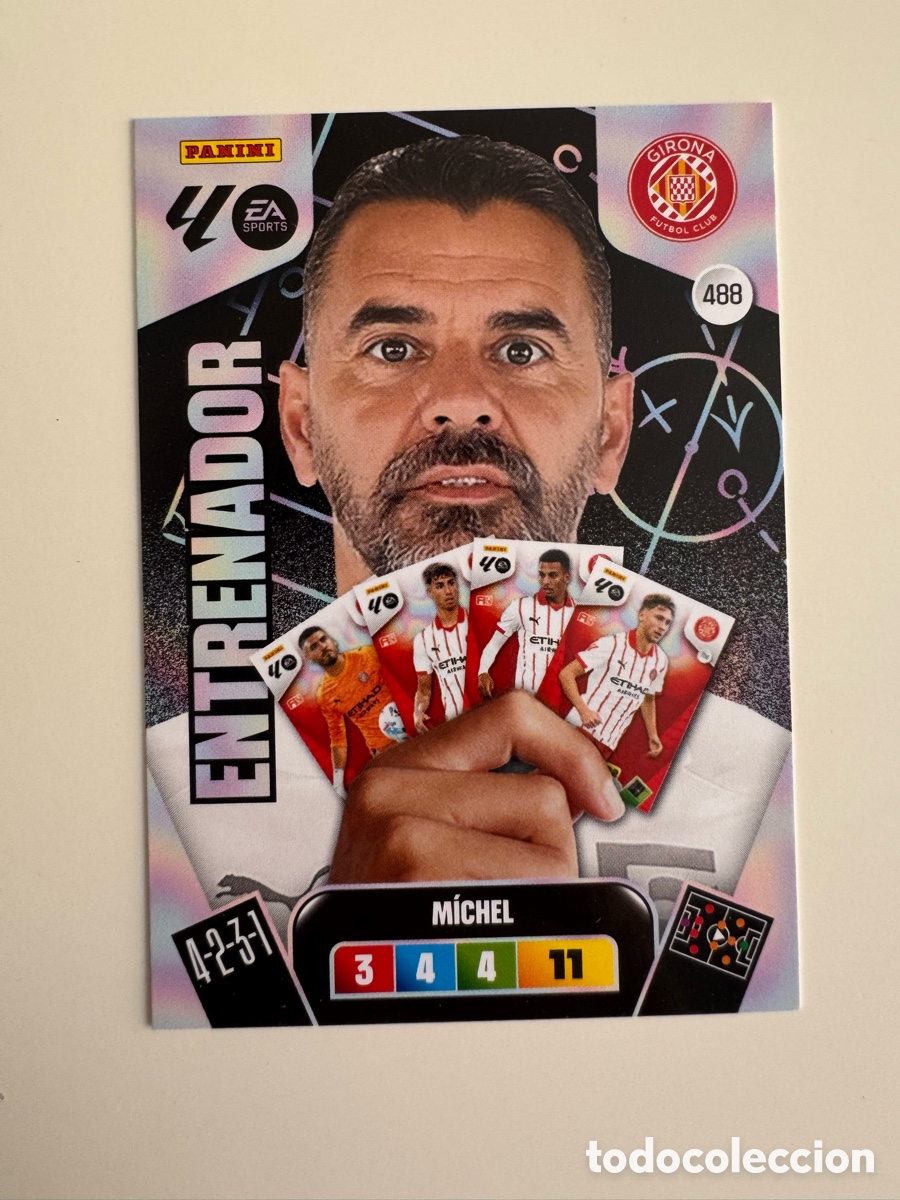 Cromos de F&uacute;tbol: PANINI ADRENALYN XL LIGA EA SPORTS 2025-2026 25-26 &ndash; M&iacute;chel S&aacute;nchez Girona FC N&ordm; 488 &ndash; Entrenador