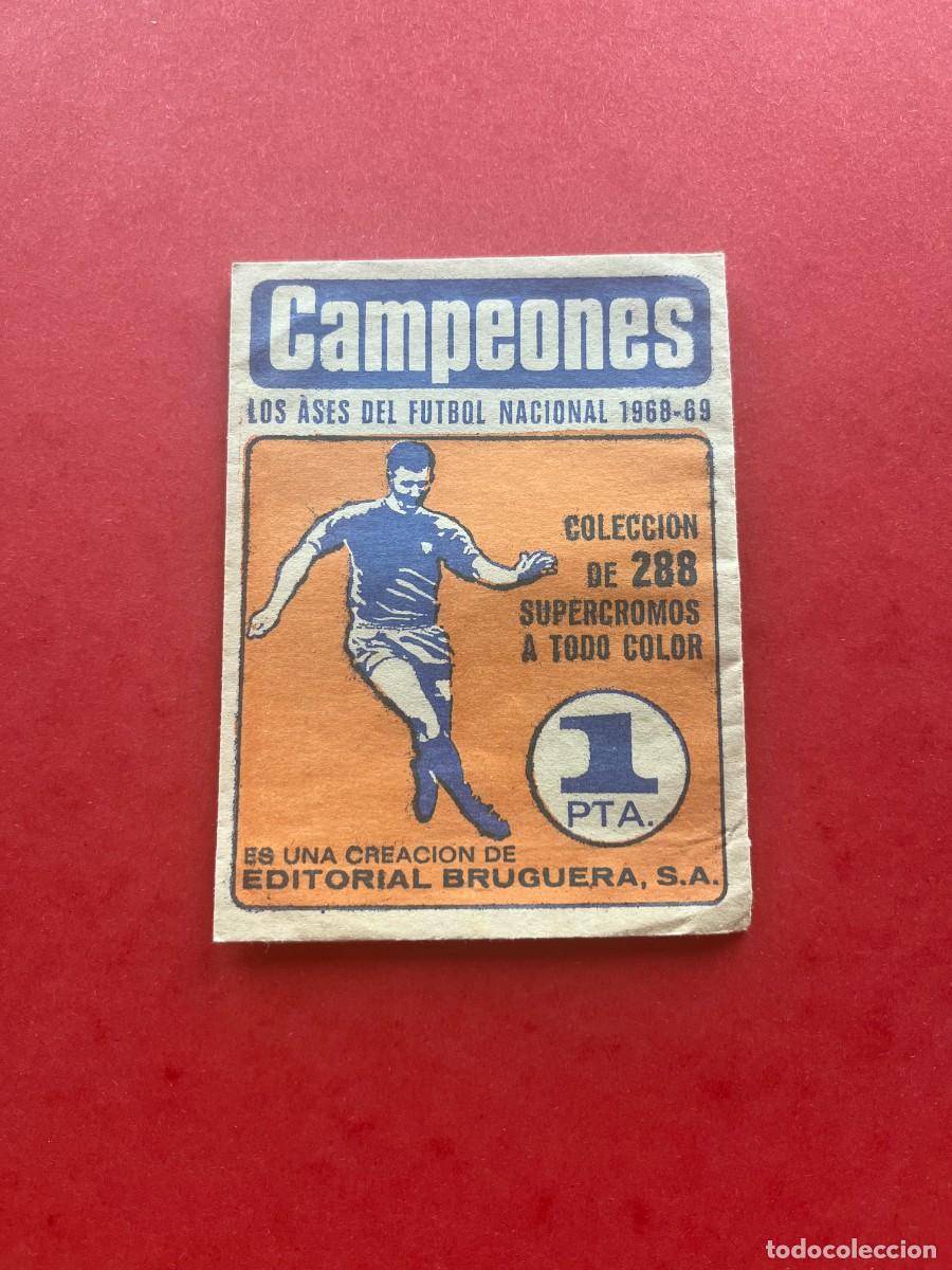 Cromos de F&uacute;tbol: SOBRE DE CROMOS VACIO BRUGUERA CAMPEONES ASES DEL FUTBOL 1968-69 68 69 1969 sin marca abierto abrir