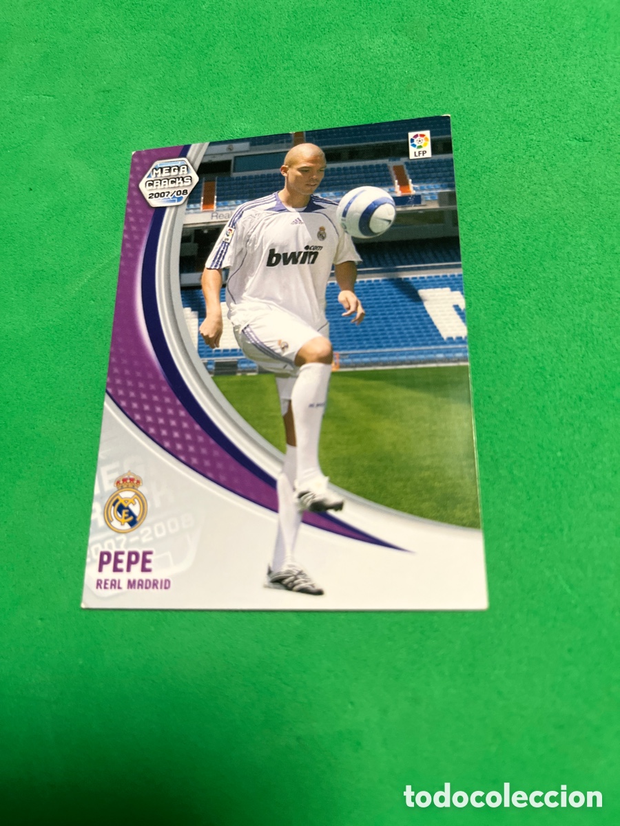 Football Stickers: PEPE 168 BIS REAL MADRID NUEVA FICHA MGK 2007 2008 MEGACRACKS 07 08 PANINI PERFECTO ESTADO